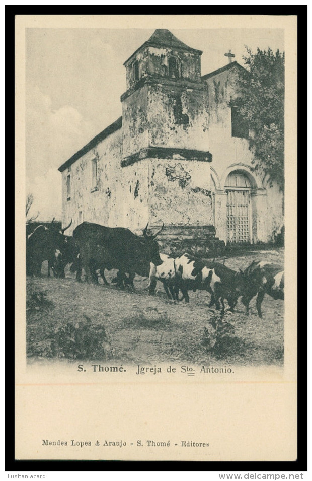 SÃO TOMÉ E PRÍNCIPE - Igreja De Sto. Antonio (Mendes Lopes & Araujo) Carte Postale - Sao Tome Et Principe