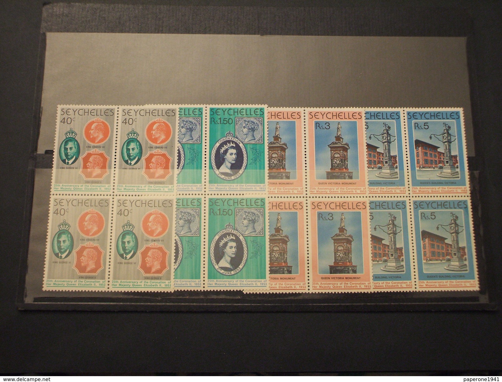 SEYCHELLES - 1978 INCORONAZIONE  4 VALORI, In Quartine (blocks Of Four) - NUOVI(++) - Seychelles (1976-...)