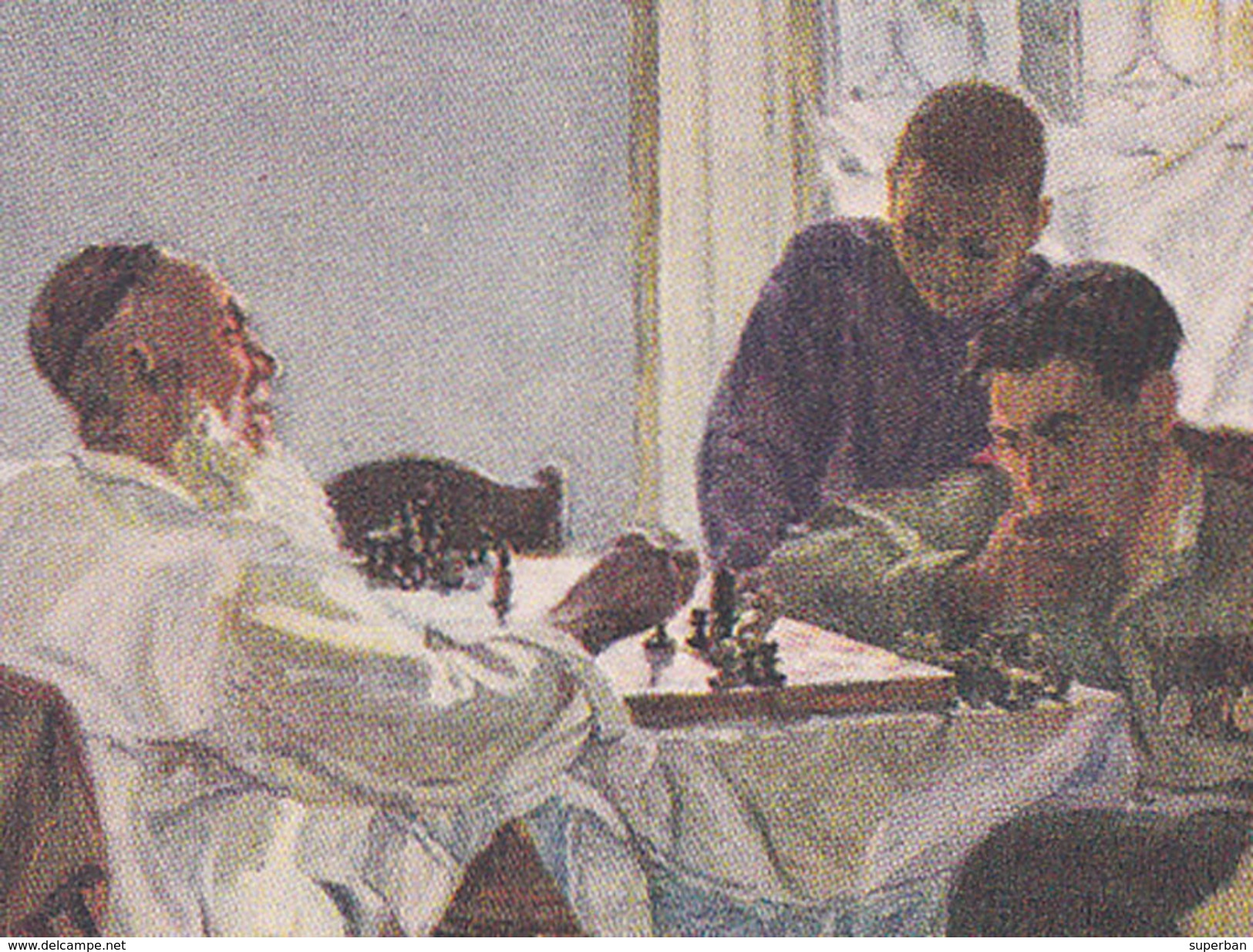 ÉCHECS / CHESS : AT LEISURE - UNE PARTIE D´ ÉCHECS - ILLUSTRATION: E.M. ADAMOVA - U.S.S.R. - ANNÉE / YEAR : 1956 (v-273) - Chess