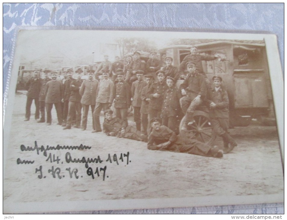 ROUMANIE . CARTE PHOTO MILITAIRES ET VEHICULE  1917 - Rumänien