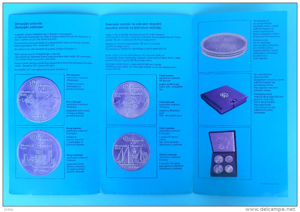 OLYMPIC GAMES MONTREAL 1976. - Yugoslav Catalog Olympic Silver Coins  * Jeux Olympiques Olympia Olympiade Olimpici - Bekleidung, Souvenirs Und Sonstige