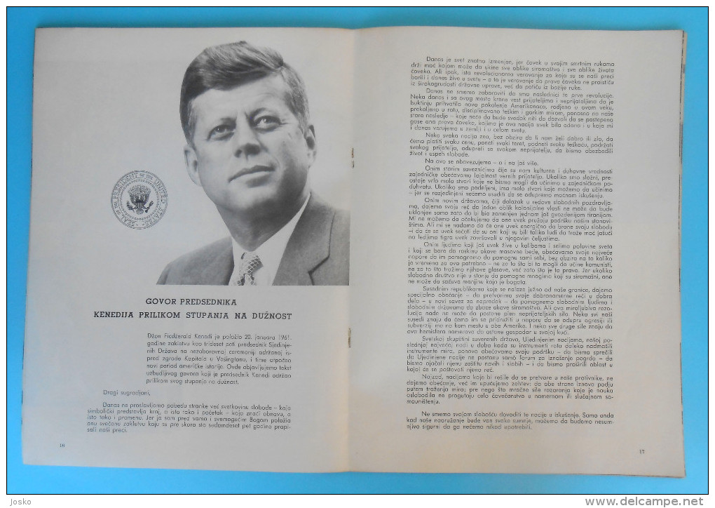 JOHN F. KENNEDY - In Memoriam 1963.** US Embassy in Belgrade political magazine Pregled ** USA President JFK  RRR