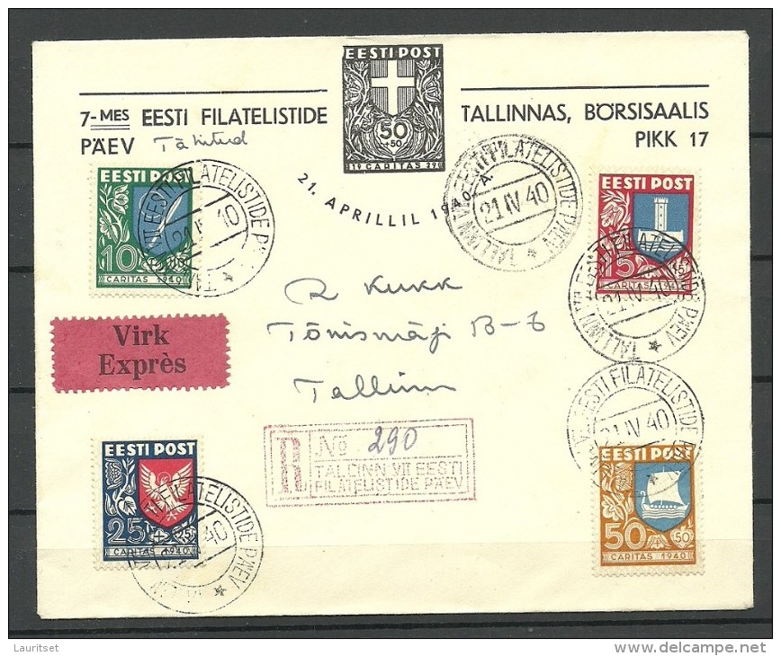 Estland Estonia Estonie 1940 VIRK EXPRES Michel 152 - 155 Special Cover Special Cancels - Estland