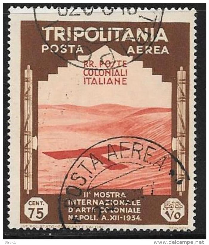Tripolitania, Scott # C43-8 Used Plane Shadow, Camel Corps, 1934 - Tripolitania
