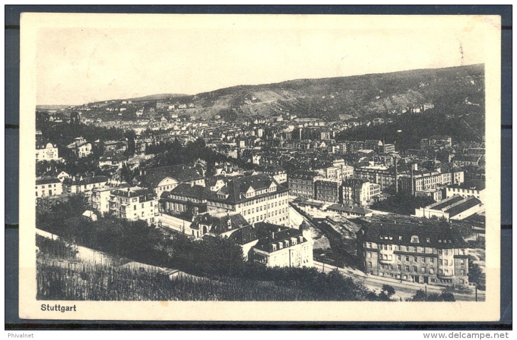 STUTTGART , TARJETA POSTAL CIRCULADA , FRANQUEO CON UN VALOR PERFORADO . - Cartas & Documentos