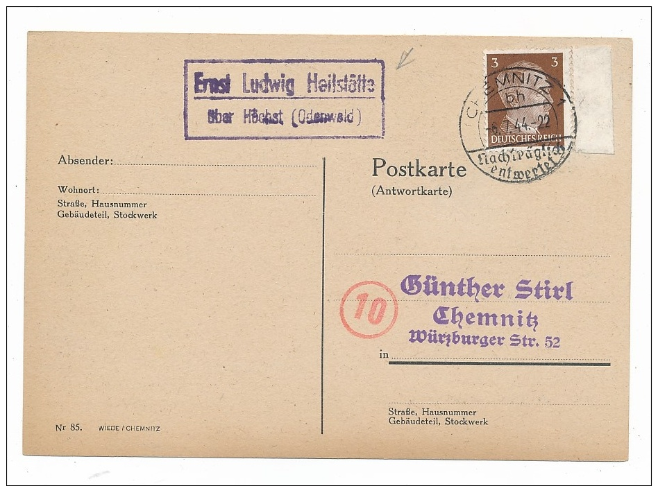 Landpost-Stempel Beleg- Ernst Ludwig Heilstätte   ( G4410   ) Siehe Foto - Briefe U. Dokumente