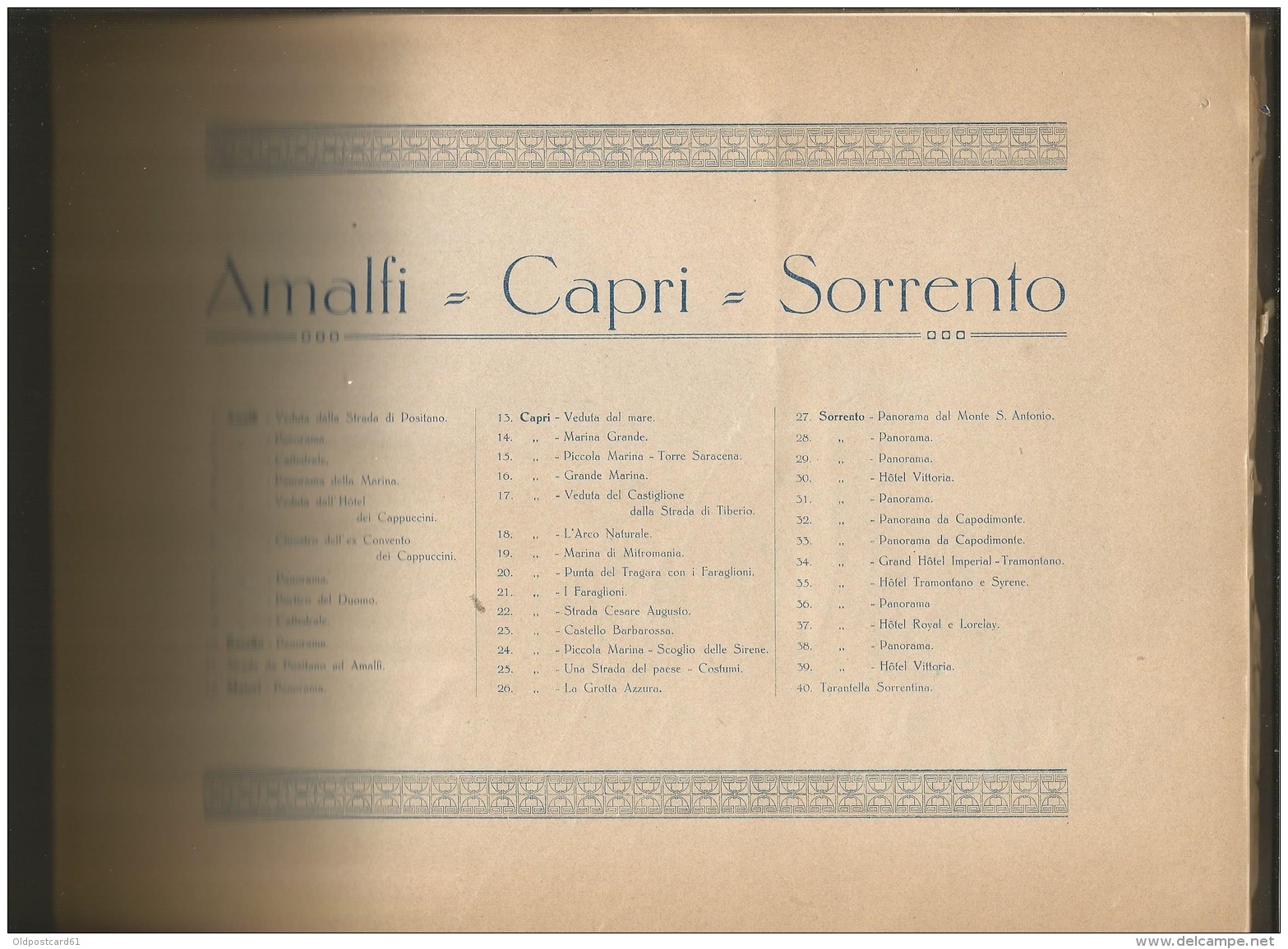 Altes Ansichten- Album  AMALFI & CAPRI & SORRENTO / Italien  - Ca. 1920 Gedruckt - - Altri & Non Classificati