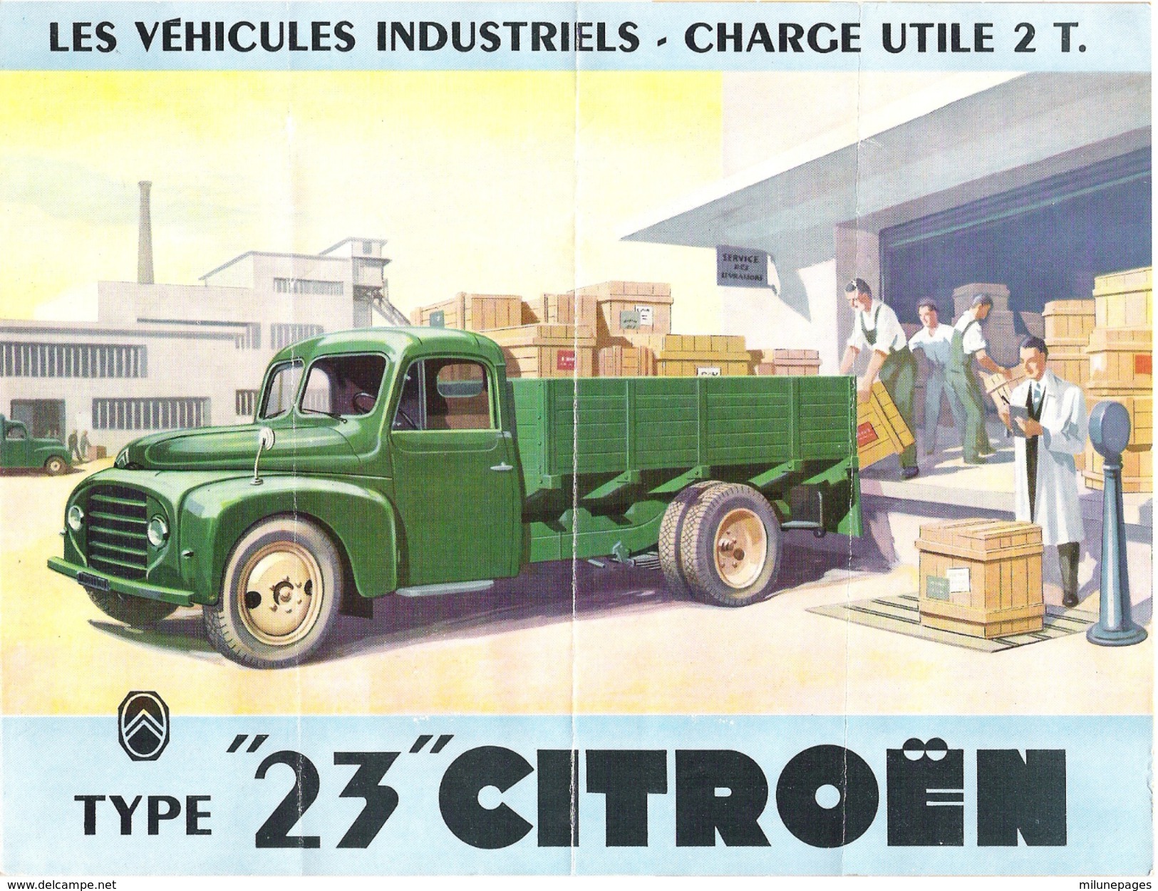 Dépliant Technique Publicitaire 4 Volets Camion CITROËN Type 23 Original D'époque - Trucks