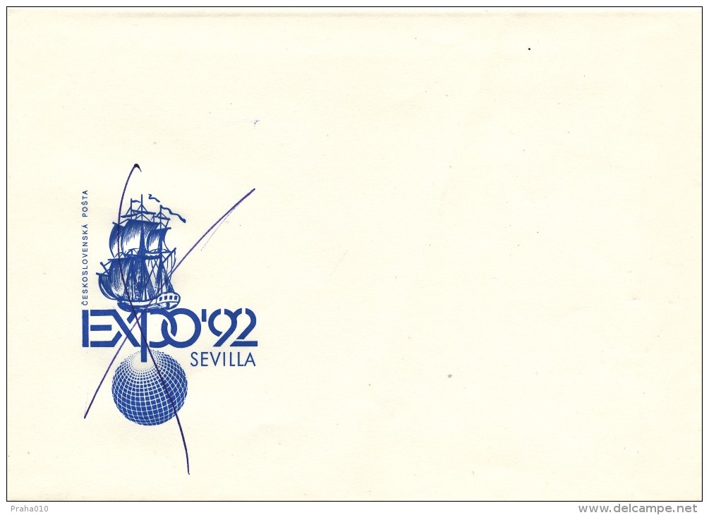 L1181 - Czechoslovakia (1992) EXPO 92 Sevilla (SPECIMEN - First Day Cover) Strikethrough Printing! - 1992 – Séville (Espagne)