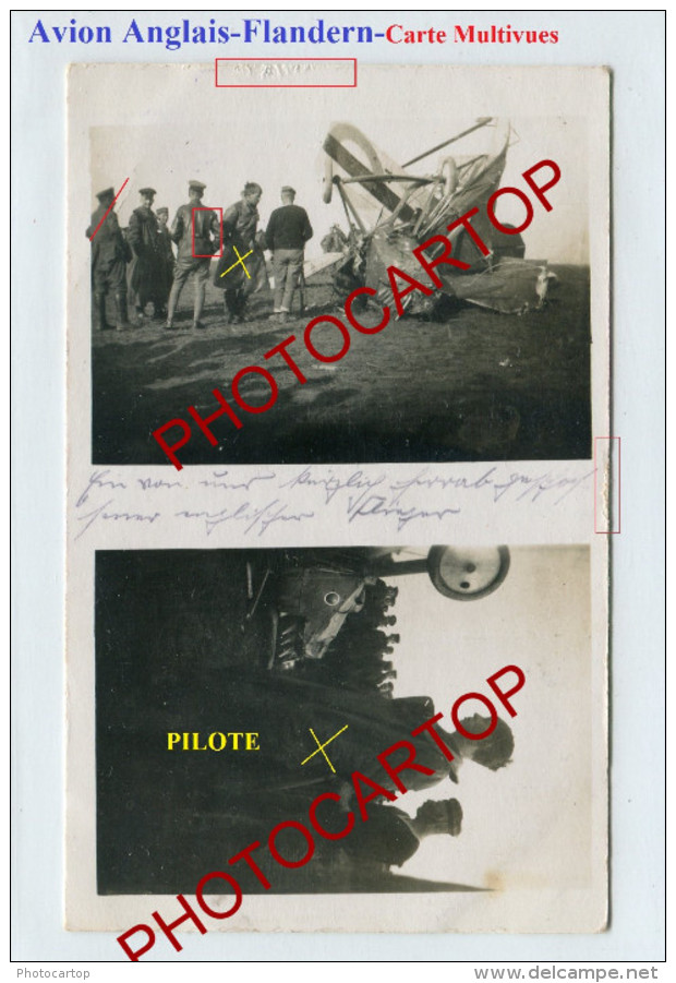 AVION Anglais-Pilote-CARTE PHOTO All. Multivues-NON SITUEE-Guerre 14-18-1 WK-Aviation-Fliegerei-Militaria-Belgien-!?- - 1914-1918: 1. Weltkrieg