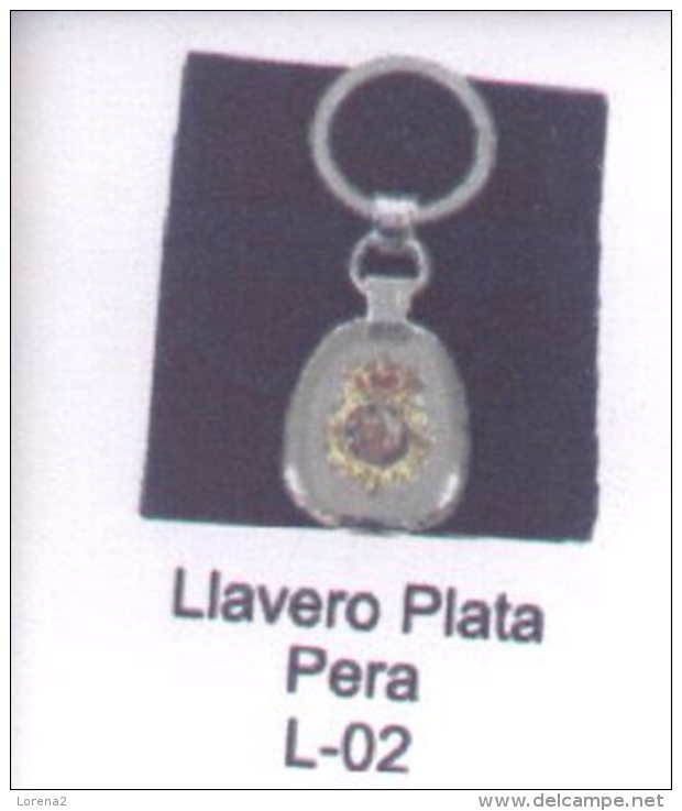 L-02. Llavero Plata Pera Con Bolsita De Antelita CNP - Schlüsselanhänger