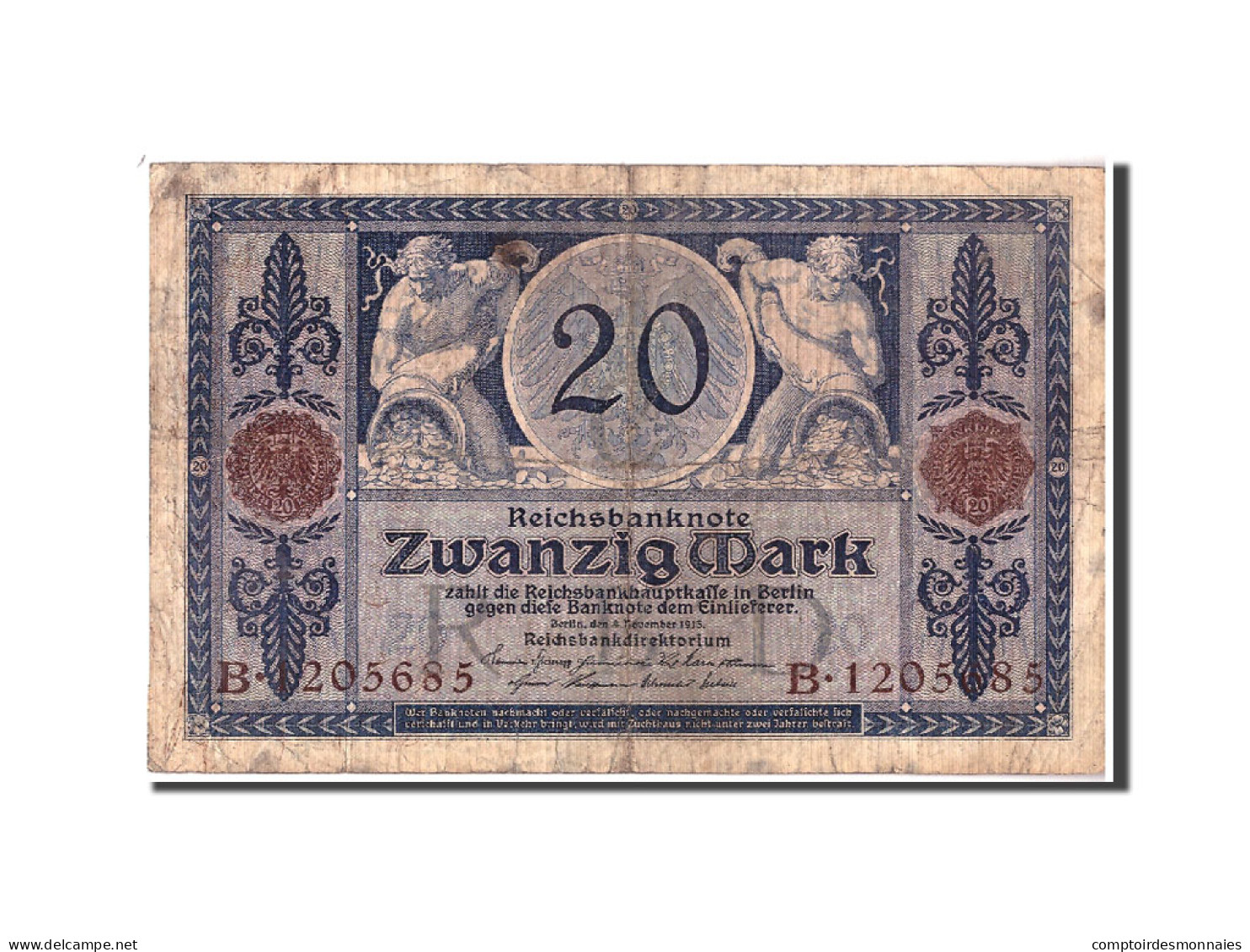 Billet, Allemagne, 20 Mark, 1915, 1915-11-04, KM:63, B - 20 Mark