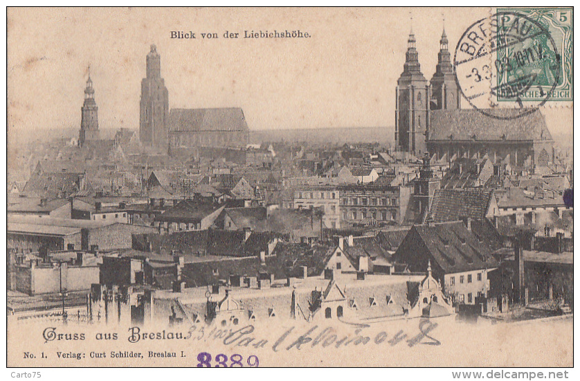 Pologne - Gruss Aus Breslau - WrocÅ‚ow - Blick Von Der Liebichshöhe - Postmarked 1903 - Pologne