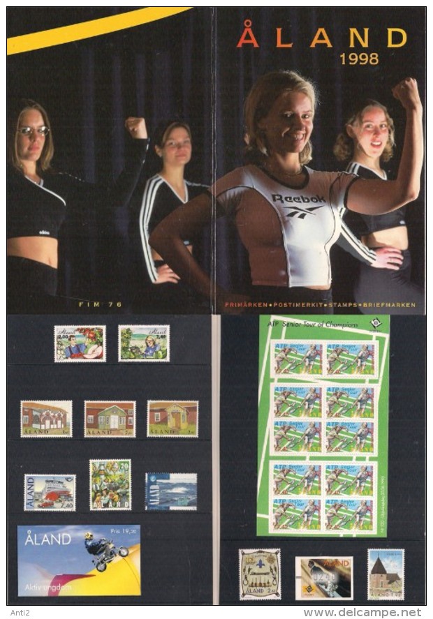 Aland - Åland 1998 - Year Set Complete - With Booklet, FIM 76, MNH(**) - Aland