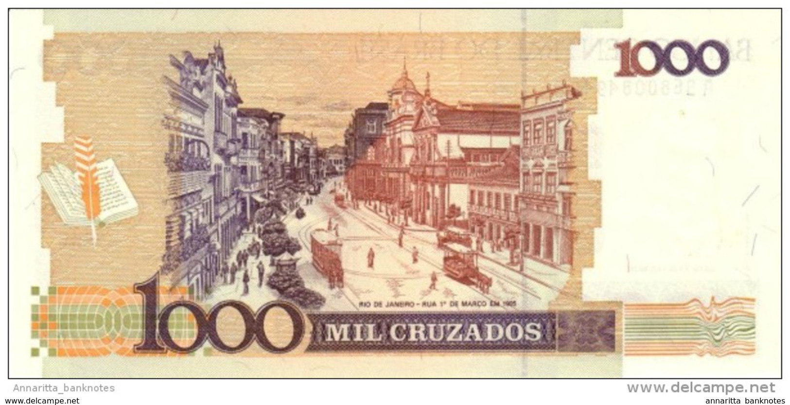 BRAZIL 1000 CRUZADOS ND (1988) P-213 UNC  [BR835b] - Brésil