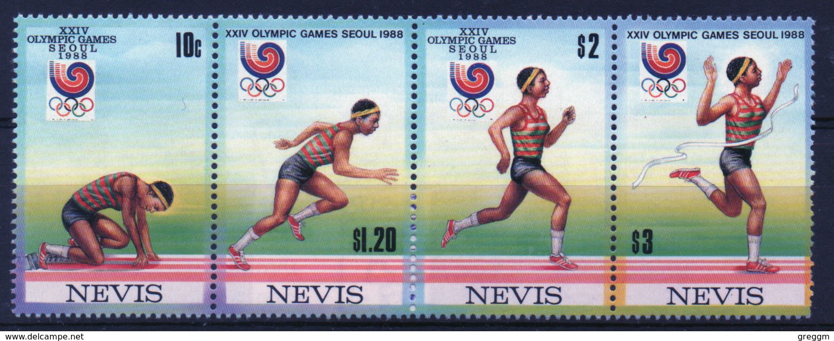 Nevis Set Of Stamps To Celebrate The Olympic Games In Seoul 1988. - St.Kitts And Nevis ( 1983-...)