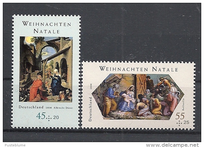 Deutschland / Germany / Allemagne 2008 2703/04 ** Weihnachten - Unused Stamps