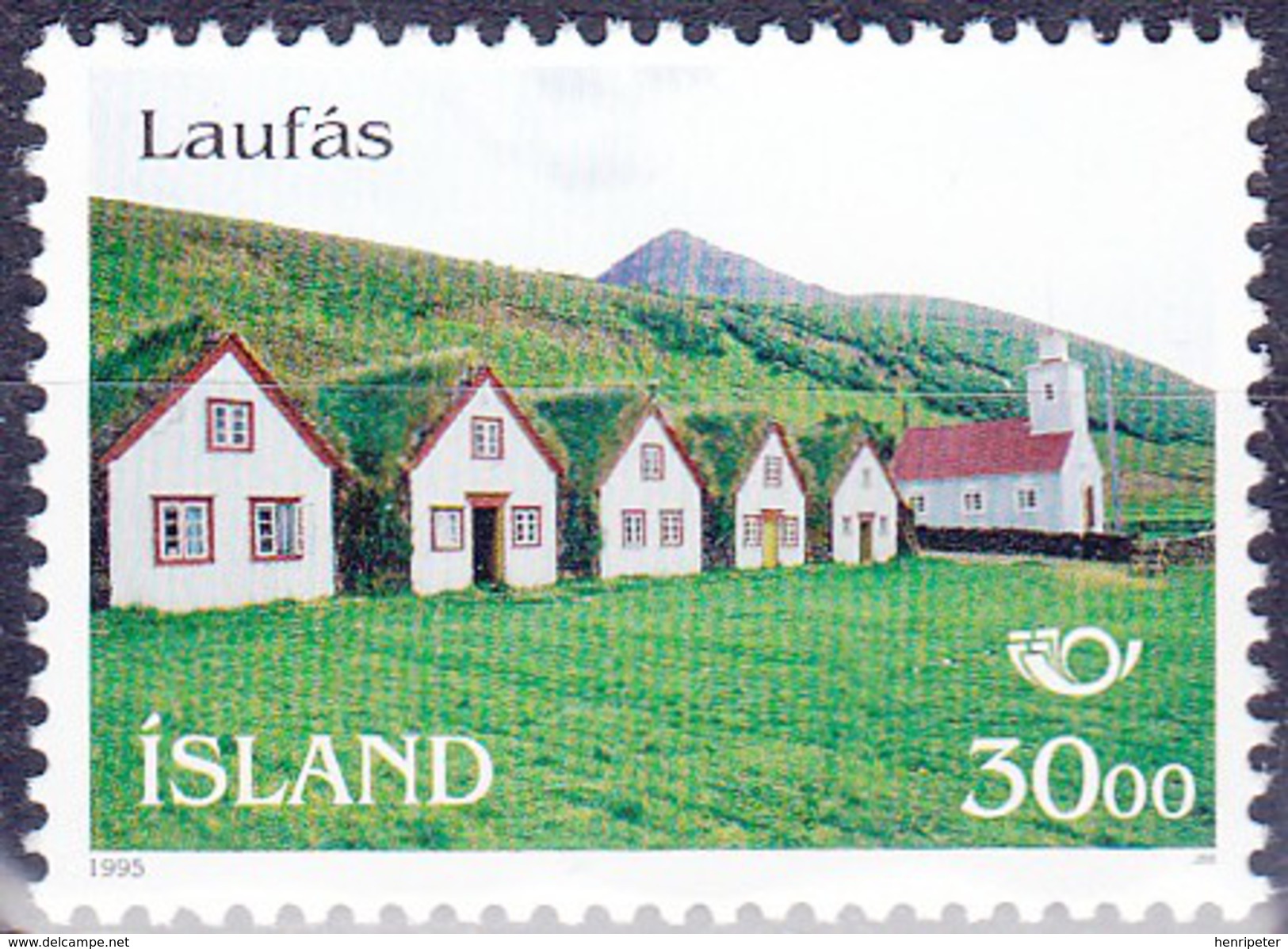 Timbre-poste Gommé Neuf** - Norden 95 Tourisme Village De Laufas - N° 779 (Yvert) - République D'Islande 1995 - Neufs