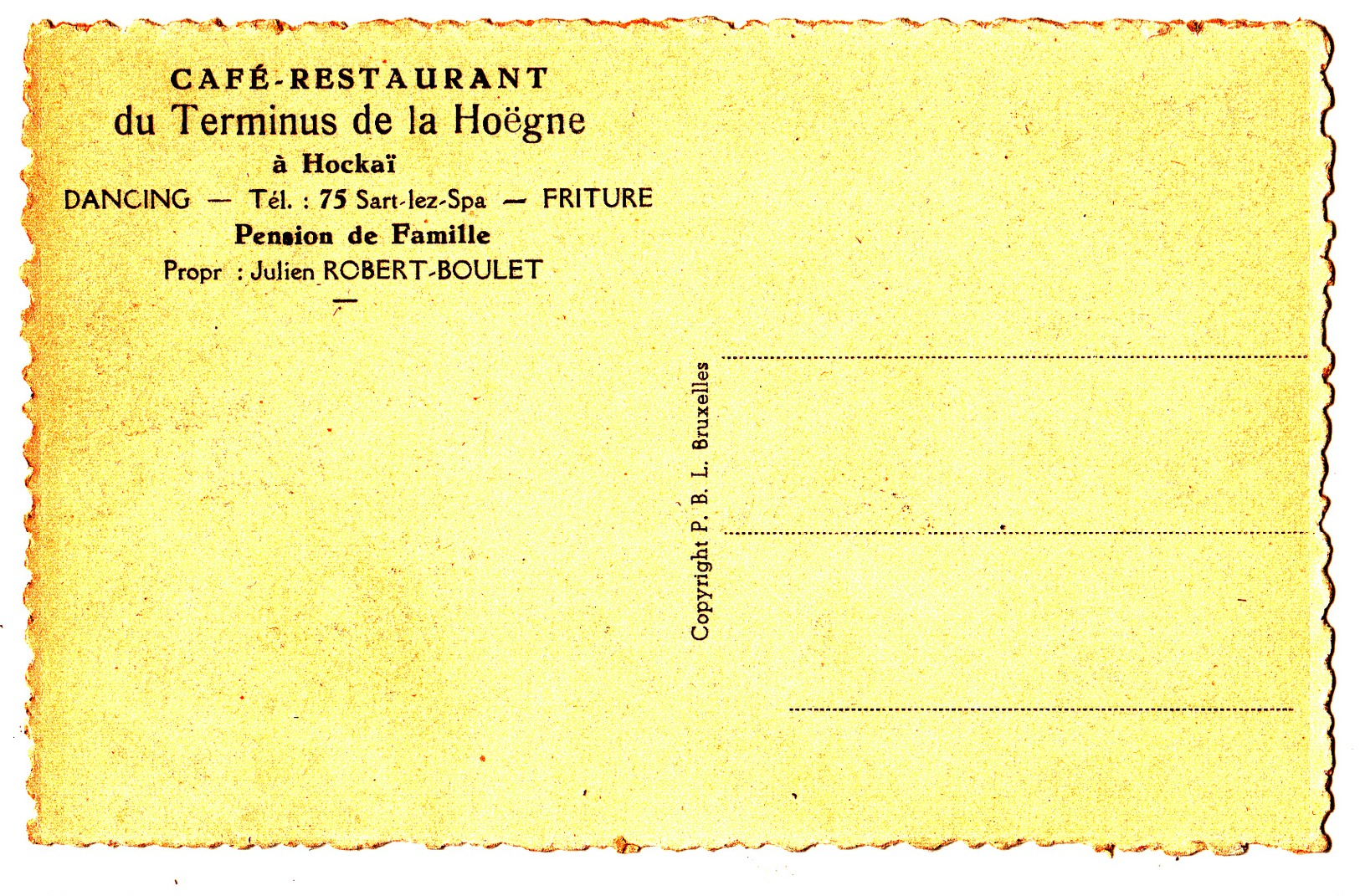 Hockai: Café-Restaurant Du Terminus De La Hoëgne. - Stavelot