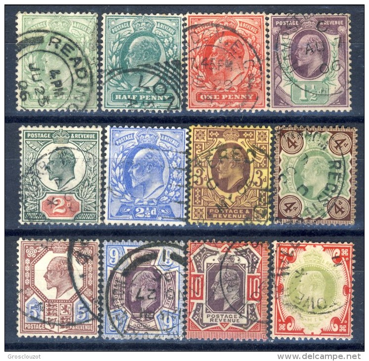 UK Edward VII 1902 Serie 108-117 Effige Di Re Edoardo VII In Vari Riquadri (manca N. 114-6 P. Violetto) Usati Cat. € 140 - Unclassified