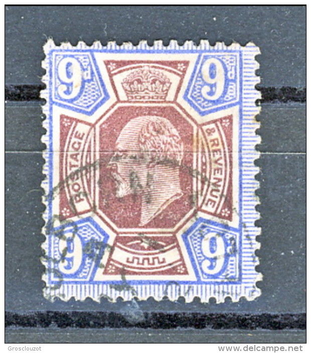 UK Edward VII 1902  N. 115 - 9 Penny Razzurro E Viola Usato Cat. € 40 - Zonder Classificatie