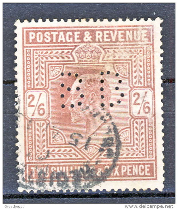 UK Edward VII 1902 N. 118 - 2,5 Scellini Violetto PERFIN Usato Cat. € 90 - Ohne Zuordnung