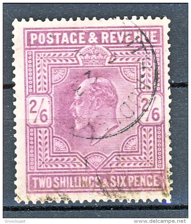 UK Edward VII 1902 N. 118 - 2,5 Scellini Violetto PERFIN Usato Cat. € 90 - Sin Clasificación