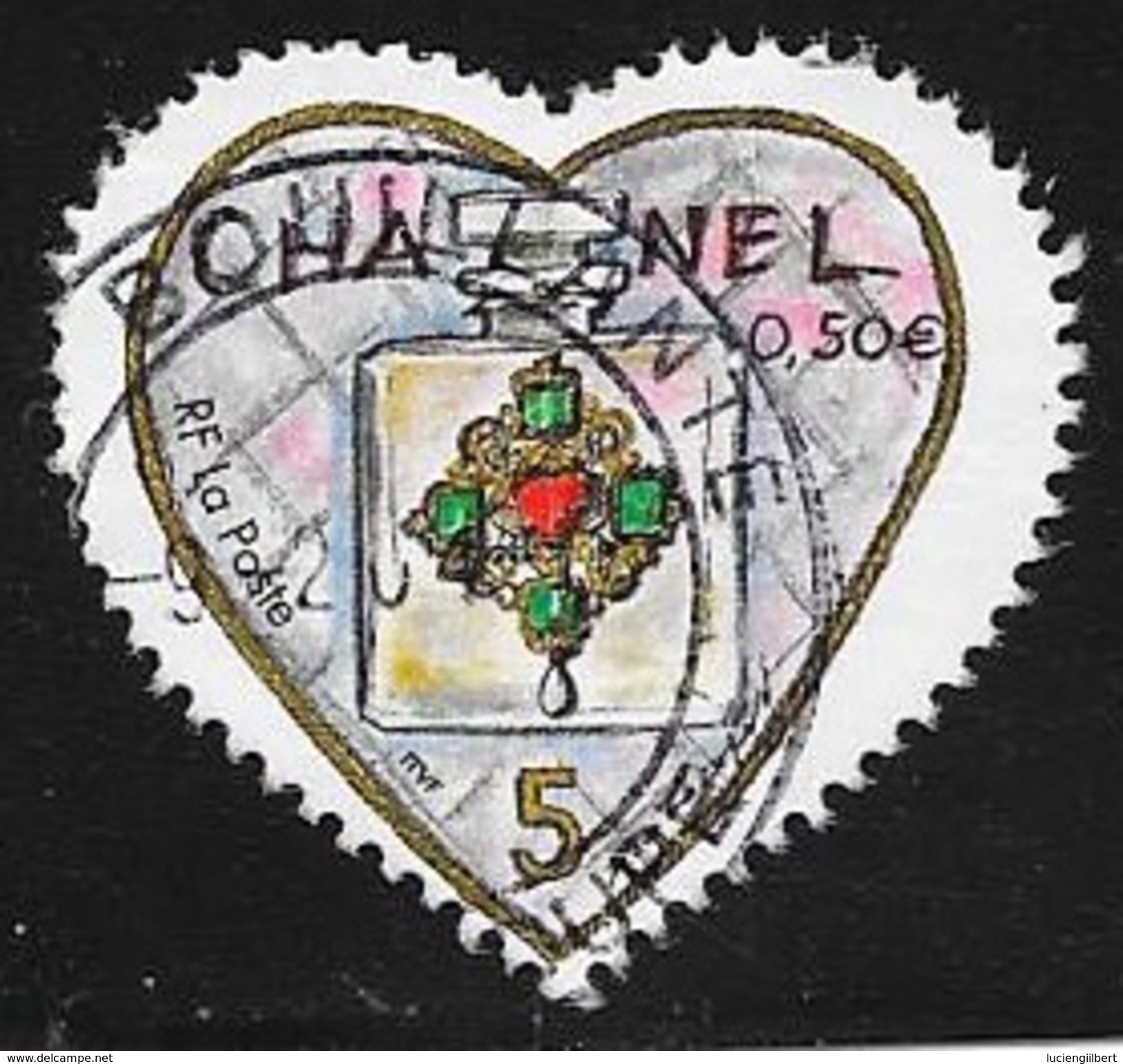 N° 3632  FRANCE  -  OBLITERE  -  ST VALENTIN COEUR CHANEL   -  2004 - Usados