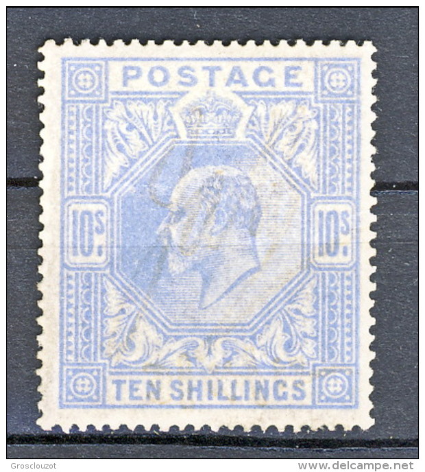 UK Edward VII 1902 N. 120 - 10 Scellini Azzurro Fil. Ancora N. 9 MLH Cat. € 1000 - Zonder Classificatie