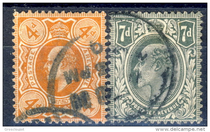 UK Edward VII 1909-10 Edoardo VII Serie N. 122-123 Usati Cat. € 24 - Non Classificati