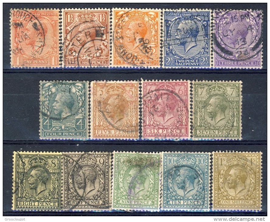 Giorgio V 1912-22  Serie N. 139-152  Usati Catalogo € 88 - Ohne Zuordnung