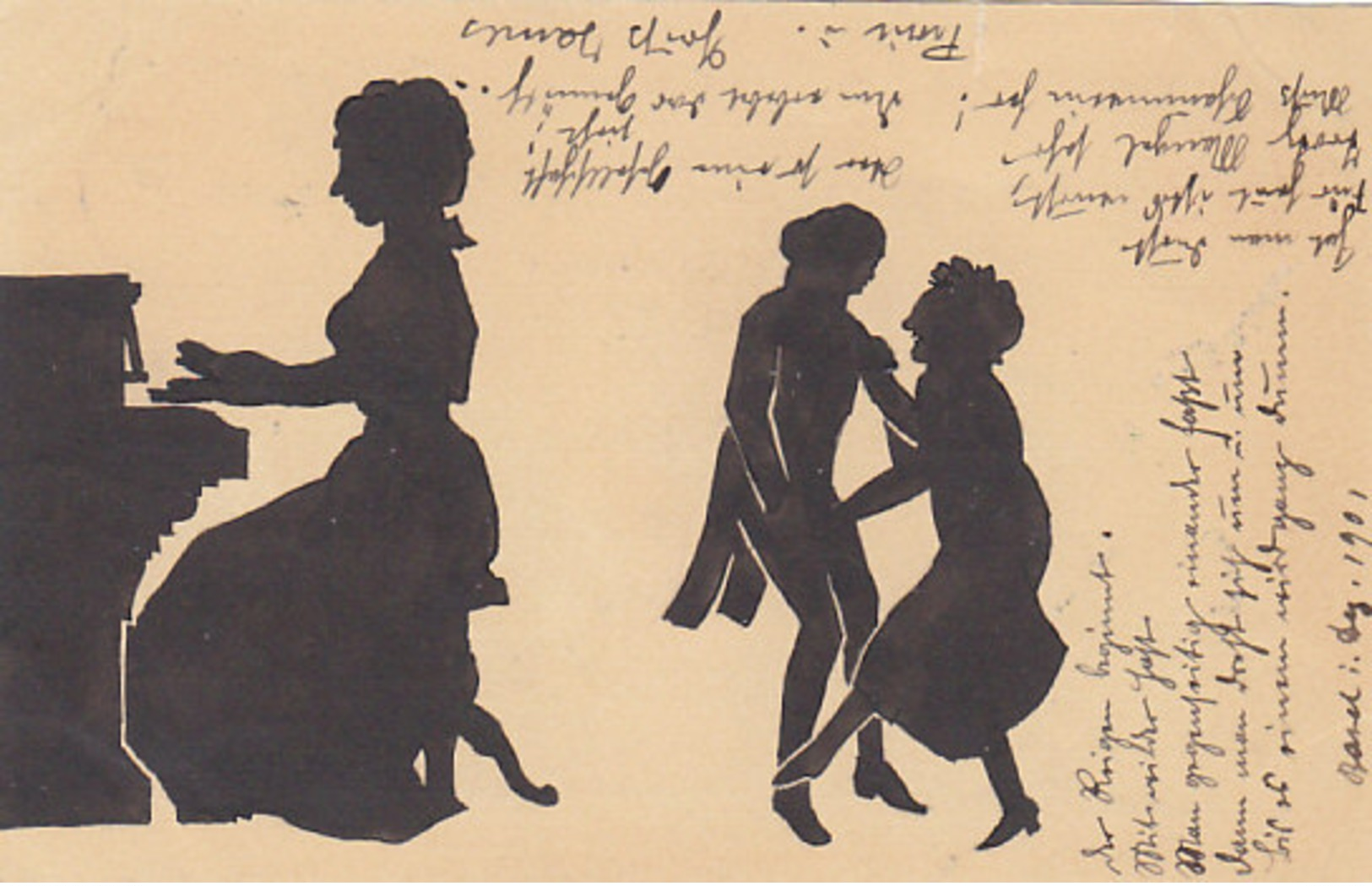 Schattenbilder Auf Ganzachenkarte - 1901 - Nicht Häufig        (P12-30916) - Silhouettes