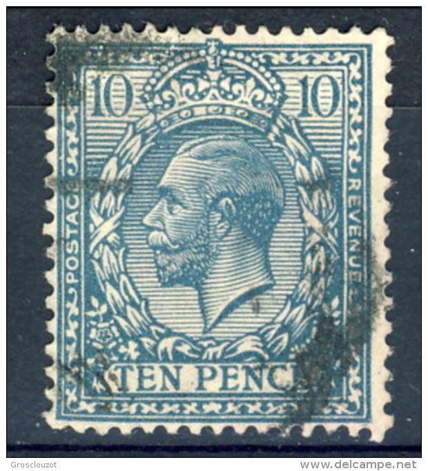 UK Giorgio V 1912-22 N. 151 P. 10 Azzurro-verde Usati Catalogo € 30 - Non Classés