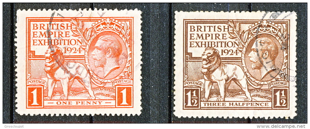 UK Giorgio V 1924 Expo Wembley, Serie 171.172 - 1 Penny Rosso + 1,5 Penny Bruno  Usato Catalogo € 25 - Non Classés