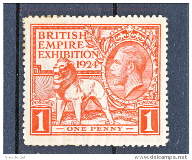 UK Giorgio V 1924 Expo Wembley, Serie 171.172 - 1 Penny Rosso  MNH GO Catalogo € 5 - Ohne Zuordnung