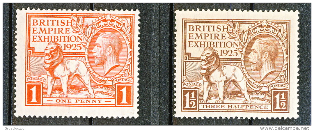 UK Giorgio V 1925 Expo Wembley, Serie 173-174 - 1 Penny Rosso  **Catalogo € 140 - Unclassified