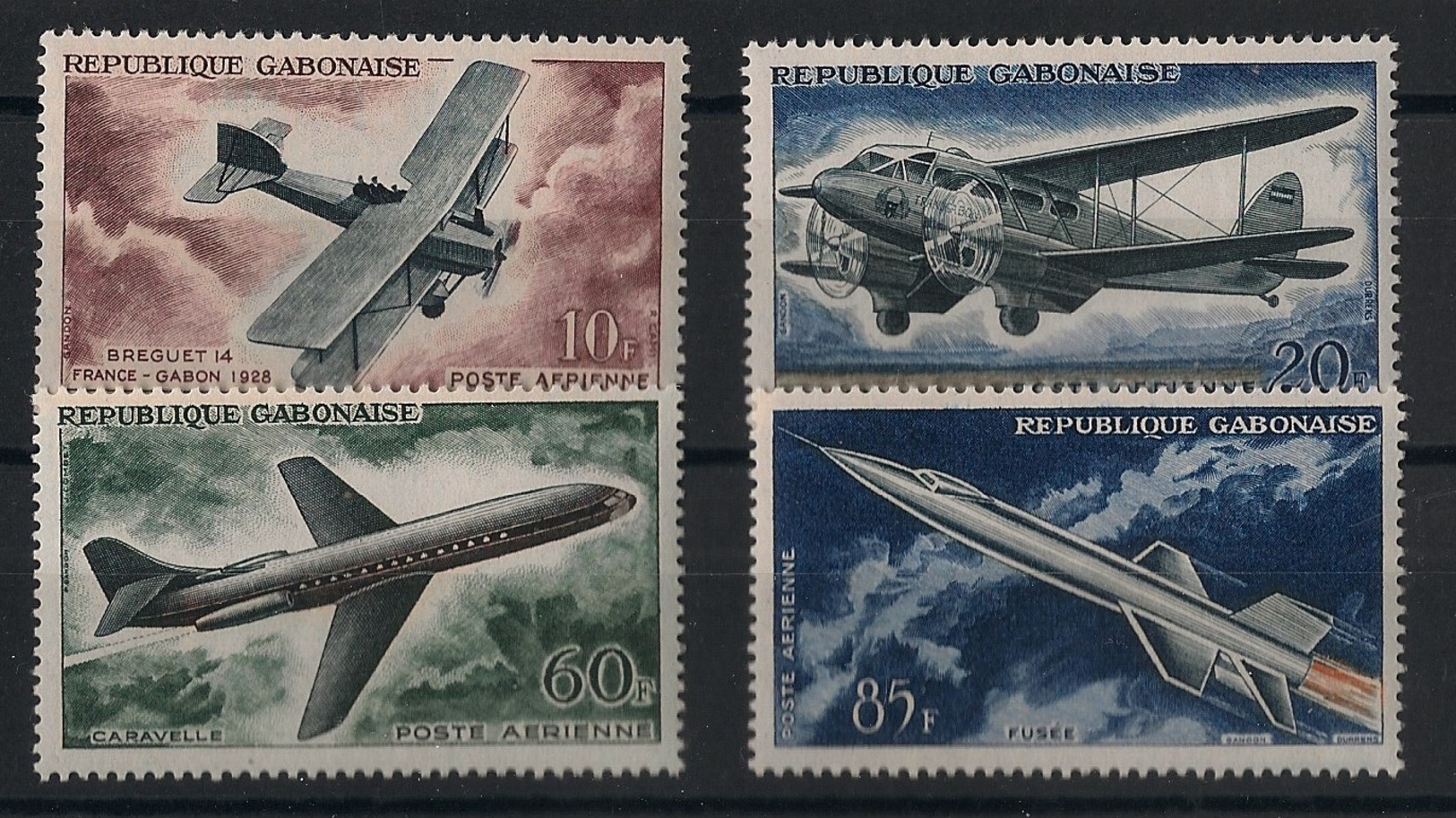 Gabon - Poste Aérienne N°Yv. 7 à 10 - Complet - Neuf Luxe ** - MNH - Postfrisch - Cote 7,75 EUR - Gabon (1960-...)