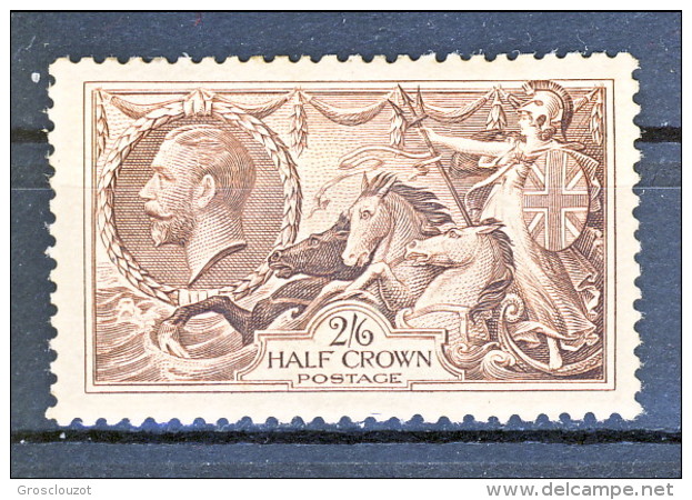 UK Giorgio V 1934 N. 198 S. 2,6 Bruno Seppia Fondo A Linee Incrociate MNH GO Gomma Originale Integra Catalogo € 200 - Non Classificati