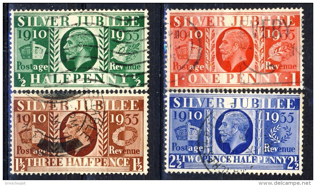 UK Giorgio V 1934-36 Serie N. 201-204 Giubileo Del Re. Usati Catalogo € 10 - Ohne Zuordnung