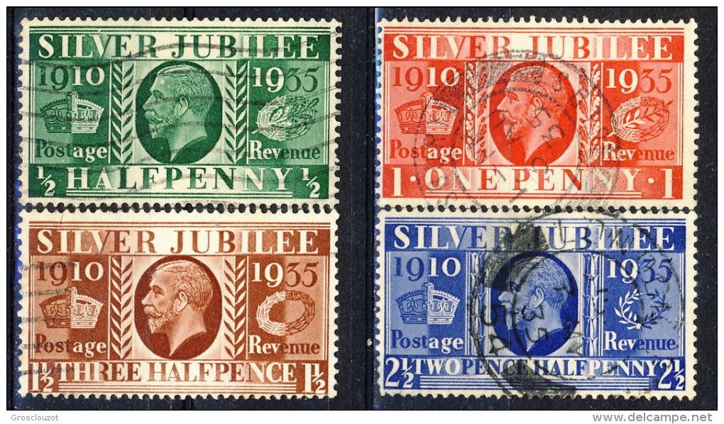 UK Giorgio V 1934-36 Serie N. 201-204 Giubileo Del Re. Usati Catalogo € 10 - Ohne Zuordnung