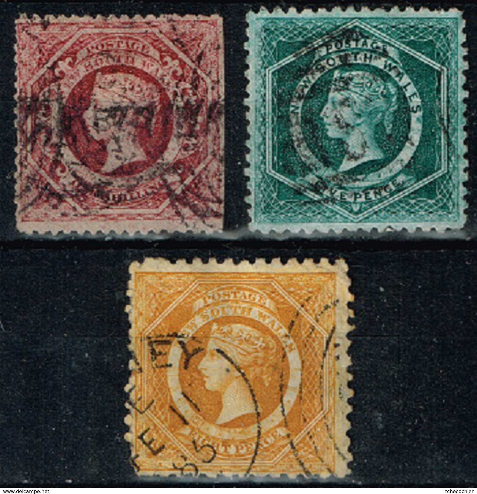 Nouvelle-Galles Du Sud - Y&T N° 32, 49, 51, Oblitérés. N° 32 Côté Droit Dents Manquantes - Used Stamps