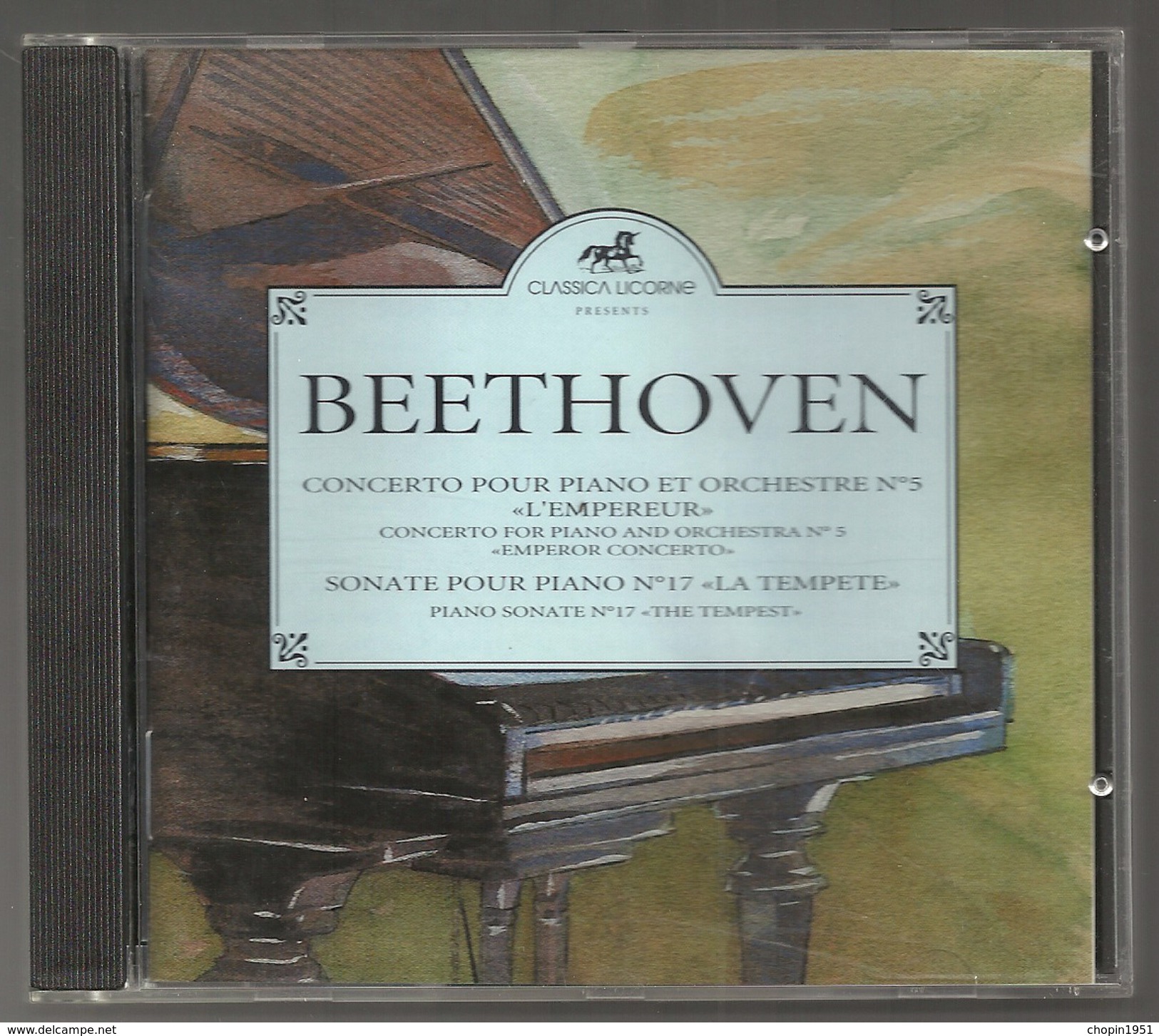 CD PIANO - BEETHOVEN : CONCERTOS N° 5 - SONATE N° 17 - SILVIA CAPOVA, Piano - Klassik