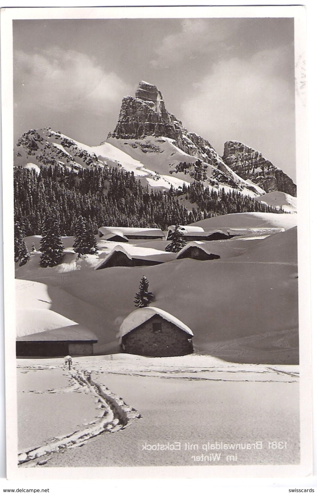 BRAUNWALDALP Mit Eckstock Im Winter, Foto-AK 1937 - Braunwald