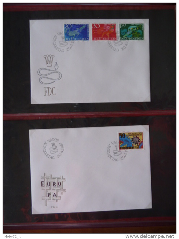 Collezione FDC Liechtenstein 1966/77 (m200) - Collections (en Albums)