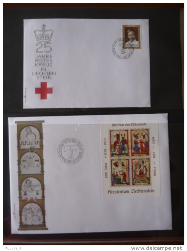 Collezione FDC Liechtenstein 1966/77 (m200)