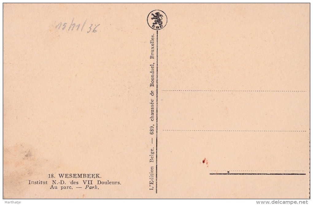 18-Wesembeek-Institut N.-D. Des VII Douleurs - Au Parc - Park - Wezembeek-Oppem