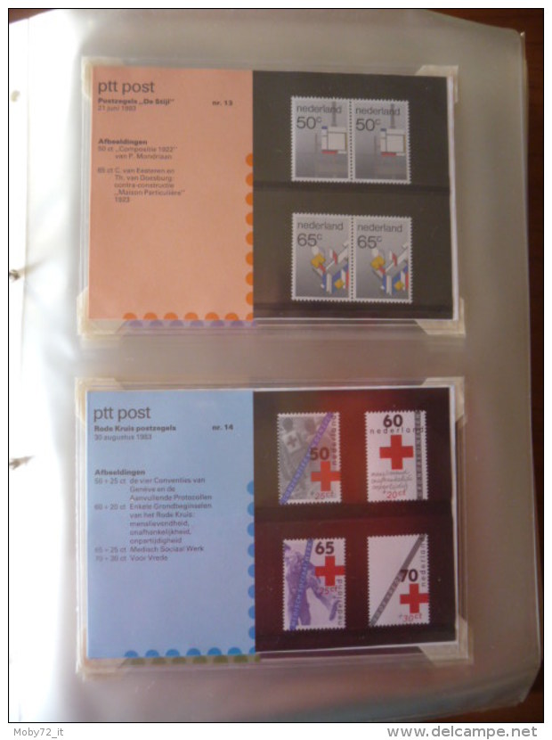 Coll. Olanda MNH 1982/95 su cartocini ufficiali ptt Post da n. 1 a n. 145 (m209)