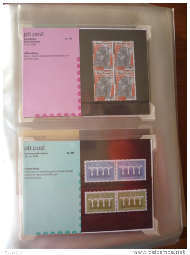 Coll. Olanda MNH 1982/95 su cartocini ufficiali ptt Post da n. 1 a n. 145 (m209)