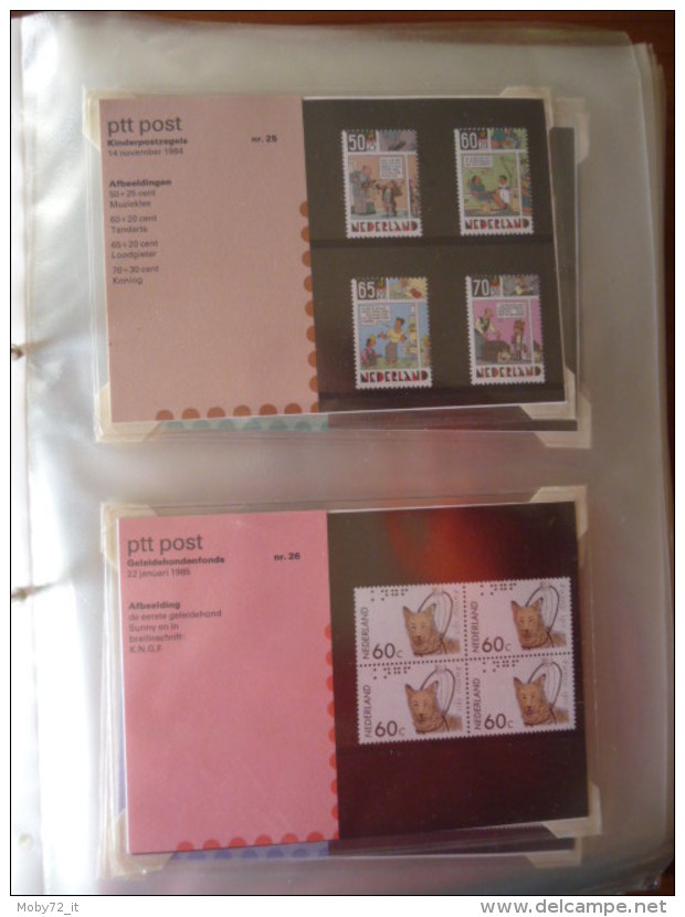 Coll. Olanda MNH 1982/95 su cartocini ufficiali ptt Post da n. 1 a n. 145 (m209)