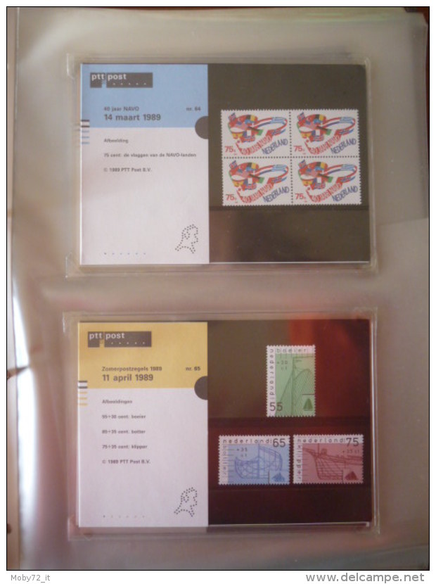 Coll. Olanda MNH 1982/95 su cartocini ufficiali ptt Post da n. 1 a n. 145 (m209)